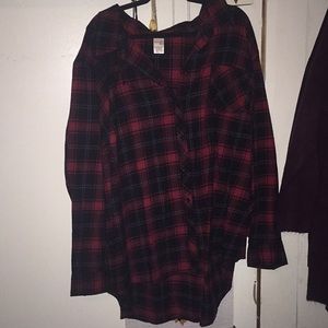 NWOT WOMENS PLUS SIZE 3X FLANNEL W/ ROSE DETAIL